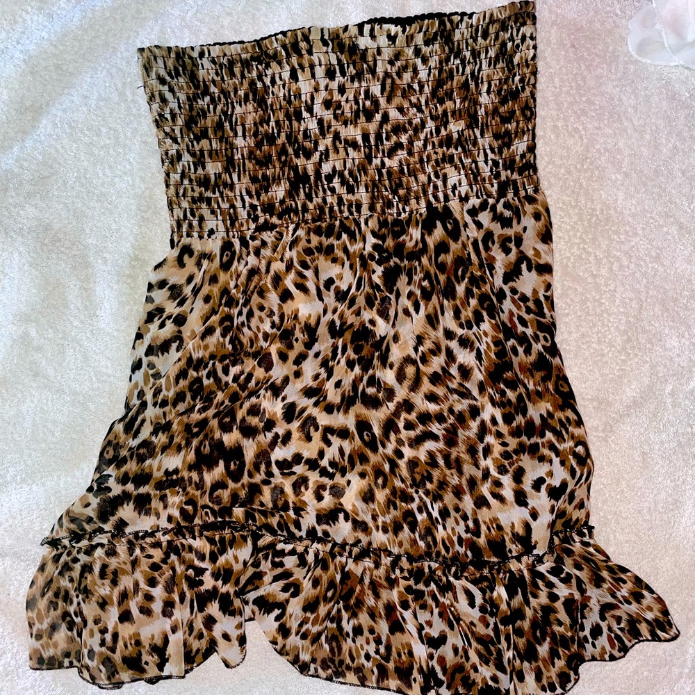 Cheetah print tube top dress